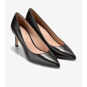 Cole Haan Goto Park Pump Women Size 6 Black NEW Leather W20421 Kitten Heel 65mm